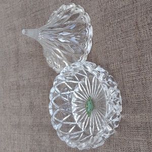 New with Tag Lovely Hand Crafted Shannon Crystal Bowl/ "Hershey Kiss"